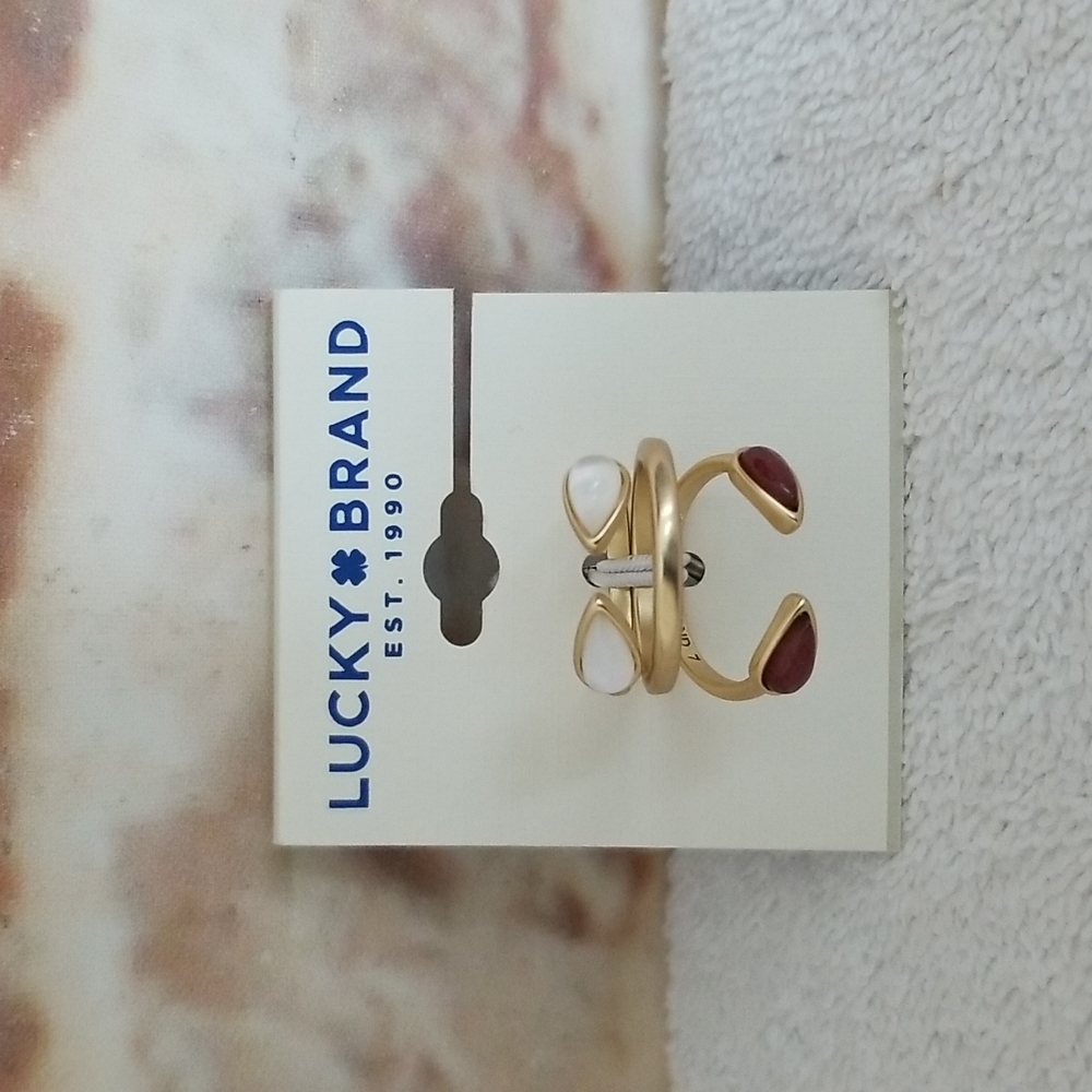 New Lucky Brand Stone Stack Rings (3)